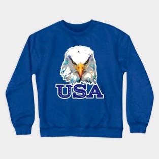 Blue USA Eagle Head Crewneck Sweatshirt